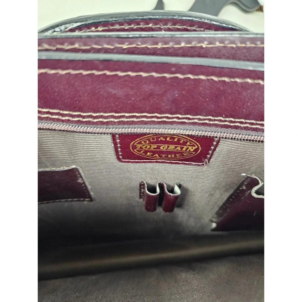 Mens Genuine Leather Briefcase‎ Dark Brown Classic Business Travel Laptop Bag